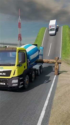 Semi Trucks vs Log Trap - Total Destruction Test