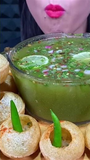 ASMR: spicy panipuri eating#mukbang #shorts