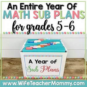 A Year of Emergency Sub Plans for 5th & 6th Grade Math Bundle