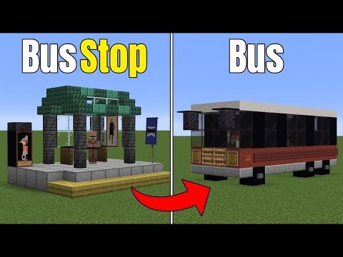 How to Build a Bus Stop And City Bus In Minecraft | Step By Step