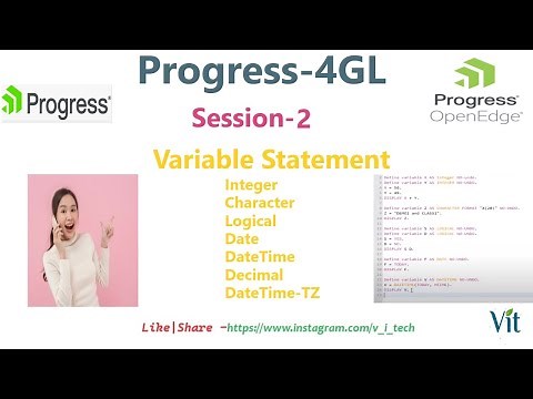 Progress 4GL -Session-2 | Data Types and Variables Declaration ‪@vitechtalks‬ | Progress Training