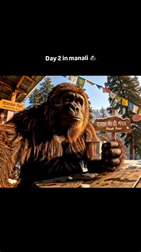 monkey jo manali tracking karraha hi #viral #aicreator #popular #trending