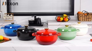 Ktaxon 6 Quart Enameled Cast Iron Dutch Oven with Upgraded Textured Handles Pre-Seasoned Cookware, Induction & Oven Safe up to 500°F, White
