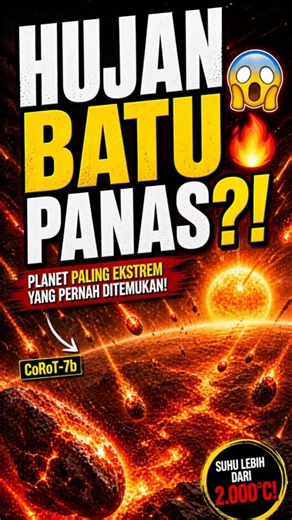 Hujan Batu Panas?! #COROT7b #PlanetEkstrem #Eksoplanet #PlanetAlien #LuarAngkasa #shorts