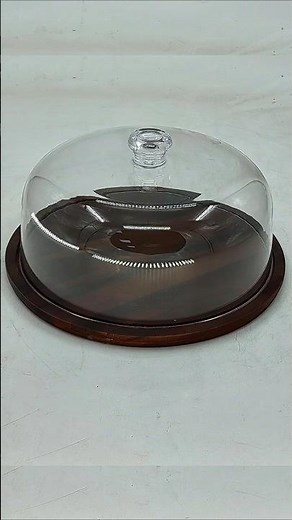 Cake Stand with Dome Lid, Acacia Wood Cake Plate, Cake Display Stand with Acrylic Dome#cakestand