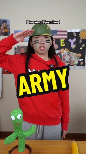 Normal Life or Army Life? #yaey #siowei #home #mom #school #teacher #student #army #salute #class
