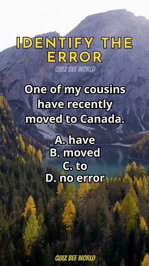 Identify The Error 456 #English #englishgrammar #englishlesson #fblifestyle #quiz | Quizbee World