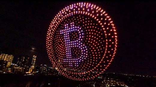 Sky Elements drone displays shows largest currency symbol