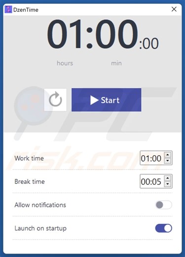 Dzentime Unwanted Application