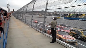 Coming Past the Fence at 200 Mph 🤯🔥 . . . . . . . . . . . . #nascar #racing #nascarracing #nascarcupseries #nascardiecast #nascarheat #racecar #daytona #motorsport #motorsports #nascarplayoffs #cars #ford | Lucky Dog on Track