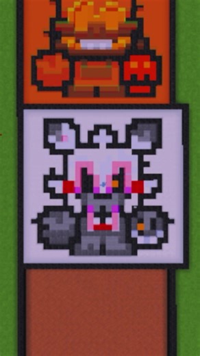 Nightmare Mangle Pixel Art Timelapse #fyp #minecraft #pixelart #fnaf #mangle