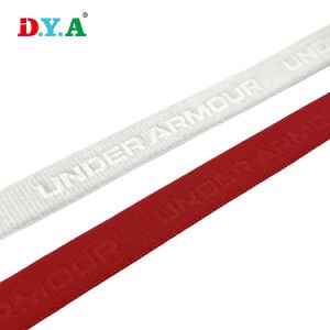 [Hot Item] High Quality Custom Logo 1cm Soft Nylon Embossed Elastic Neck Tape for Garment Accessories