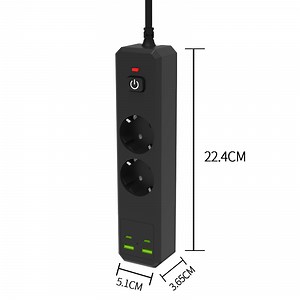 [Hot Item] EU 100-250V 2500W USB Type-C Charger Movable Extension Socket Power Strip