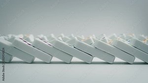 Dominoes Fall Down In Lines