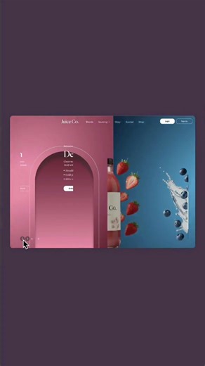Juice Bottle Hero Section Motion Design Slider | Product Landing Page UI Animation