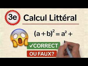 Calcul Littéral 3e – Développement, Factorisation & Identités Remarquables | Exos Brevet 2026