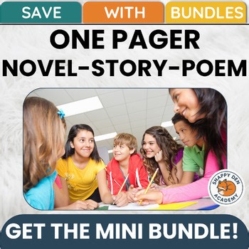 One Pager Templates - Novel Poetry Story Graphic Organizer Templates Mini Bundle