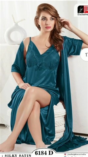 Two piece satin Nighty #shorts #nightwear #Nighties #nightgown #nighty #satingown #twopiecenighty