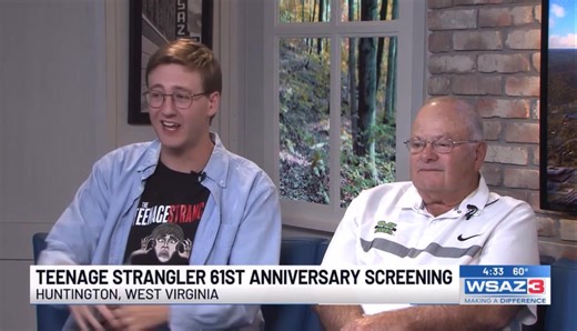 I talk with my hands a lot, can you tell? So much fun being on WSAZ with my good friend Ted Kluemper, come see TEENAGE STRANGLER (1964) tomorrow night, Oct 24th at Marquee Cinemas-Pullman Square. The film begins at 7pm, but come 30 mins early to meet the stars, Ted Kluemper & Marlene Sheets, & get their autograph! Tickets $8 at the door, see you at the movies! | Dylan Smith
