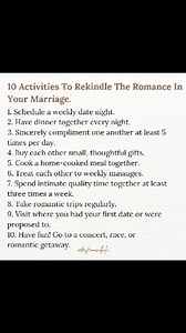 935 reactions · 7 comments | 10 Activities To Rekindle Romance In Your Marriage. #marriage #marriageadvice #marriedcouples #husbandandwife | Drs. Femi and Bola | Facebook