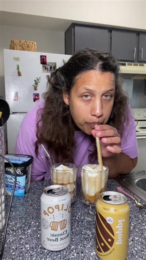 Classic Root Beer with @OLIPOP and @poppi shop with @Breyer’s #rootbeerfloat #summerclassics #poppi #olipop #breyers #fyp