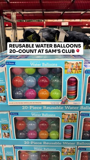 🌊 Member’s Mark Reusable Water Balloons are BACK and they’re ready to make backyard play so much easier and way more fun! This 20 piece set comes in bright colors, and they open and seal quickly so you can refill and toss again in seconds 💦 I love that they are reusable and come with a storage bag, which means no tiny balloon scraps all over the yard and way less cleanup after the kids are done running around ☀️ Such a smart swap for summer and you will use them again and again! ($29.97) #Sams