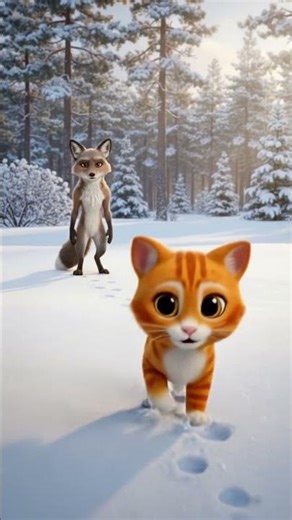 icy adventure the cat fell into the frozen lake will it be savedP7