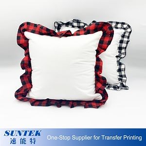 [Hot Item] Buffalo Plaid Ruffled Pillow Covers for Sublimation