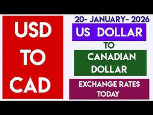 US DOLLAR TO CANADIAN DOLLAR EXCHANGE RATES TODAY FOREX 20-JAN-2026 @ 10:21 UTC (USD TO CAD)