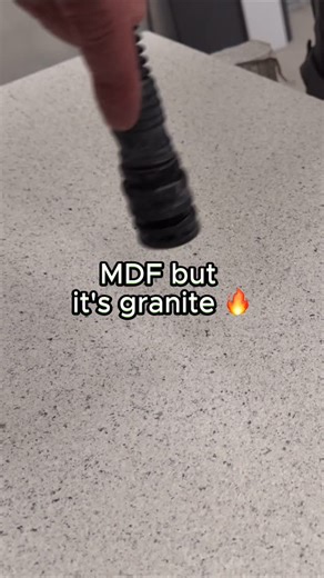 Jamie Bourne on Instagram: "Comment if you want to learn how to spray granite on kitchen worktops 👌 #spray #granite #mdf #spraypaint #worktop"