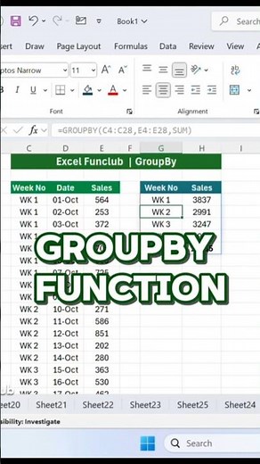 Excel GROUPBY Function #exceltips #exceltricks #explore