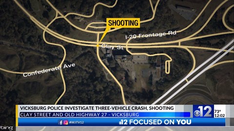 Vicksburg police investigate three-vehicle crash, shooting