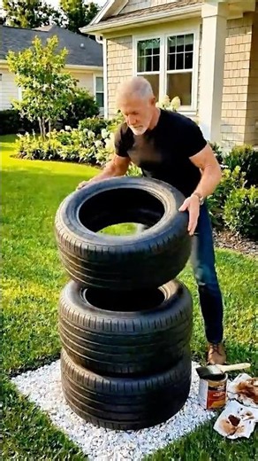 You Can Turn Old Tires and Wood Into a Beautiful Plant Pot 🌹🪴🌿