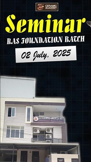 Seminar Ceramic Academy | Ras Foundation Batch Start | Vikas Gupta Sir | Ceramic Academy