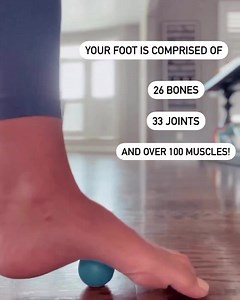 It's all about the 🦶🏼!! The 🦶🏼 connects into your pelvic floor, core & diaphragm The 🦶🏼 consists of 26 bones, 33 ligaments & 100 muscles The 🦶🏼 is your foundation for everything in your body @radrollerteam ball used here to support myofascial release and find the pain points in my feet. You can actually feel it all of the way up into your belly! | RAD Roller