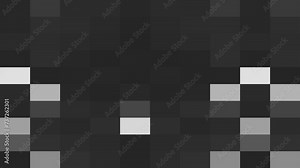 Abstract CGI motion graphics and animated background transition with white and black pixel figures. Transition mask templates. Pixel transition