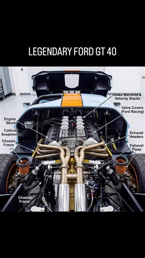 Legendary Ford GT40. #automobile #cars #carenthusiast #shortsfeed #engine #ford #mechanical