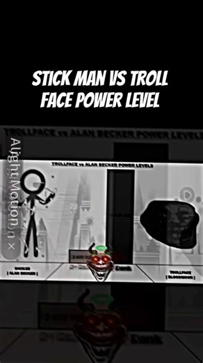 stick man vs troll face power level