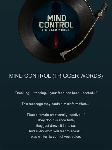 MIND CONTROL (TRIGGER WORDS) @sourceline.mediai Mind control exposed. Trigger words decoded. Music that breaks the spell. Trigger words. Hidden patterns. Soundtracking the manipulation. They program minds. We drop the manual. Trigger words. Think again. Language is the weapon. Music pulls the safety off. 🧠 Mind control exposed 🎯 Trigger words decoded 🎵 SourceLine Mediai #MindControl #TriggerWords #SourceLineMediai #TruthMusic #ConsciousContent #ConsciousHipHop #SpokenWord #ProtestMusic #Under
