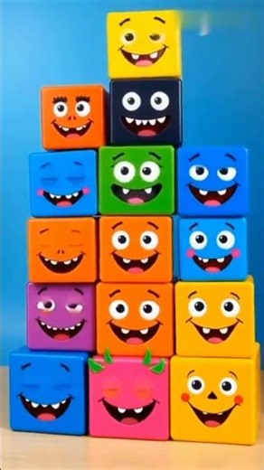 Colorful Funny Monster Blocks Pyramid | Cartoon Animation