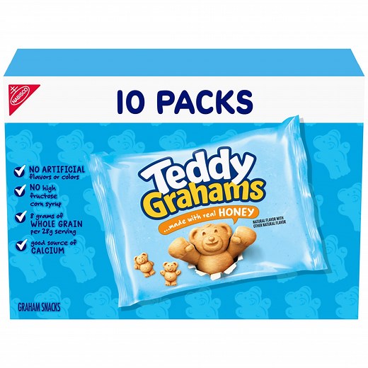 TEDDY GRAHAMS Honey Graham Snacks, 10 Kids Snack Packs - Walmart.com