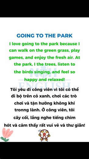 Cải thiện trình tiếng Anh với cách đọc theo đoạn văn ngắn chủ đề ĐI CÔNG VIÊN #NQHENGLISH #thuyettrinhtienganh | Hệ Thống Anh Ngữ NQH