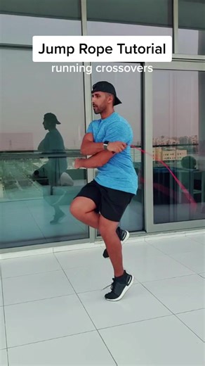 Jump Rope Tutorial: Running Crossovers #jumprope #homeworkout #tutorial #fyp #foryoupage #fitness #getfit #exercise #gym