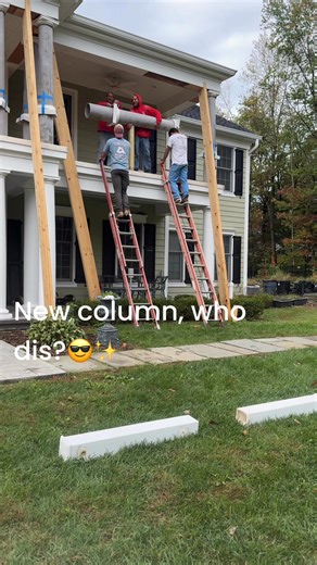13 reactions | Even columns deserve a makeover! Watch as we replace this giant porch column and turn ‘meh’ into magnificent.  #PorchGlowUp #HomeUpgrade #beverbuilding | Beaver Building & Remodeling | Facebook