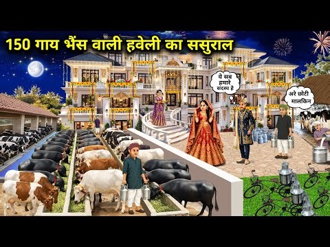 150 गाय भैंसों वाली हवेली का ससुराल||Hindi Cartoon Stories||in-laws of the mansion with 150 cows..!