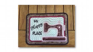 Free In the hoop Sewing Machine Mug Rug