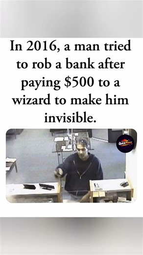 Man paid wizard $500, attempted invisible bank heist. #viral # shorts # trending