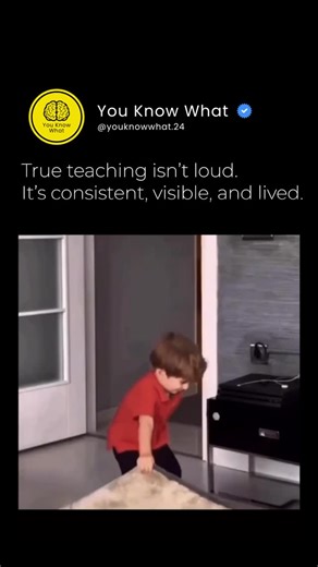 YouKnowWhat on Instagram: "Psychology shows that observational learning is one of the most powerful ways humans learn. The brain responds more strongly to what it sees than to what it’s told. Mirror neurons allow us to absorb behaviors by watching others, especially in children, but also in adults. That’s why example shapes character far more than commands ever could. True teaching isn’t loud. It’s consistent, visible, and lived. - - Credit: Unknown | DM for credit/removal - - #Psychology #Learn