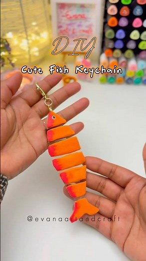 I Made a Fish Keychain from Cardboard #diy #craft #keychain #shorts #youtubeshorts #viral