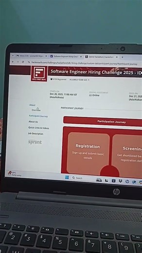 IDFC first bank hiring challenge on hackerearth platform 20-21 December